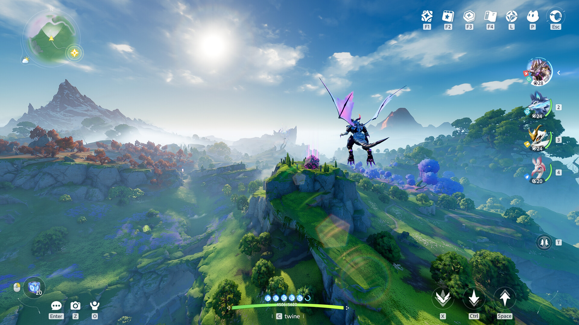 Aniimo open world map view from high altitude